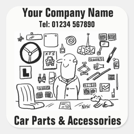 Zakelijke stickers voor auto-onderdelen en Accesso (Voorkant)