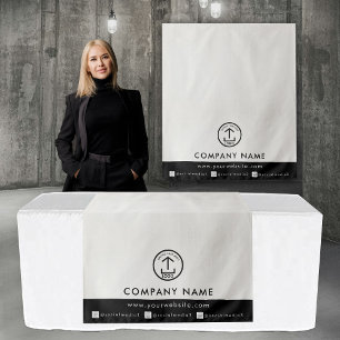 Zakelijke tafelloper banner linnen logo social med wandkleed