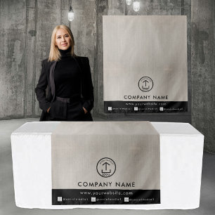 Zakelijke tafelrenner banner linnen logo sociaal wandkleed