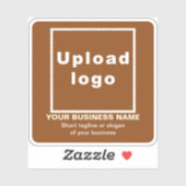 Zakelijke tagline op Brown Square Vinyl Sticker (Vel)