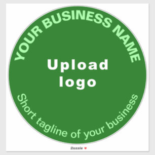Zakelijke tagline op groen groot rond vinyl sticker