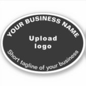 Zakelijke tagline op zwarte ovale vorm vinyl Stick Sticker (Voorkant)