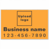 Zakelijke telefoon op Sinaasappel Large Rectangle  Sticker (Voorkant)