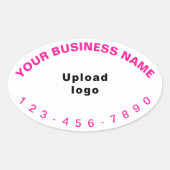 Zakelijke telefoonnummers Roze Teksten op wit Ovale Sticker (Voorkant)