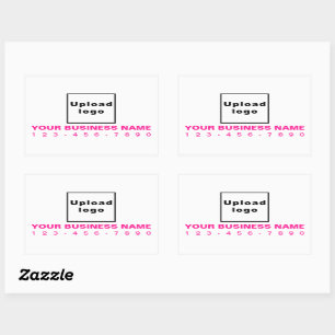 Zakelijke telefoonnummers Roze Teksten op wit Rechthoekige Sticker