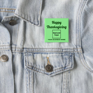 Zakelijke Thanksgiving groet, licht groen vierkant Vierkante Button 5,1 Cm