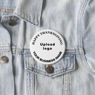 Zakelijke Thanksgiving Groet op Witte Ronde Button 7,6 Cm