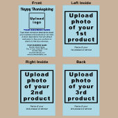 Zakelijke Thanksgiving Licht Blauw Gevouwen Groet Kaart