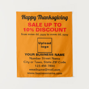Zakelijke Thanksgiving Sale in de kleur Oranje Wandkleed