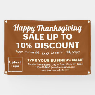 Zakelijke Thanksgiving Sale op Bruine Rechthoek Spandoek