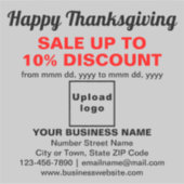 Zakelijke Thanksgiving Sale op Grijs Vinyl Sticker (Voorkant)