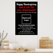 Zakelijke Thanksgiving Sale op zwart Poster (Keuken)