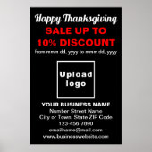 Zakelijke Thanksgiving Sale op zwart Poster (Voorkant)