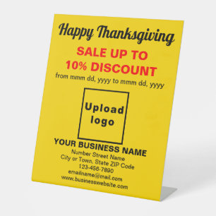 Zakelijke Thanksgiving Uitverkoop op Geel Voetstuk Reclamebord Met Voetstuk