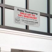 Zakelijke Thanksgiving Verkoop op Grey Rectangle Spandoek (Buitenkant Gebouw)