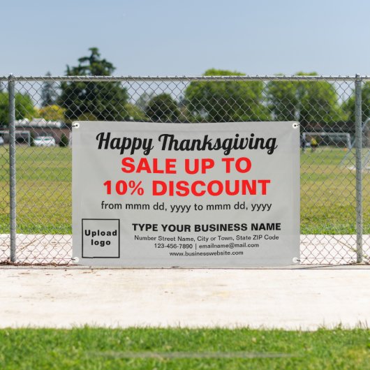 Zakelijke Thanksgiving Verkoop op Grey Rectangle Spandoek (Insitu)