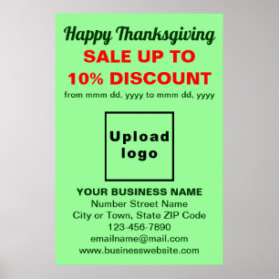 Zakelijke Thanksgiving Verkoop op Licht Groen Post Poster