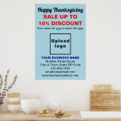 Zakelijke Thanksgiving Verkoop op Lichtblauw Poste Poster (Keuken)