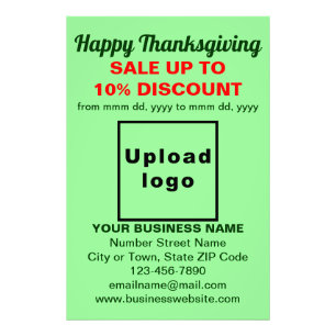 Zakelijke Thanksgiving Verkoop op Lichtgroen Foto Afdruk