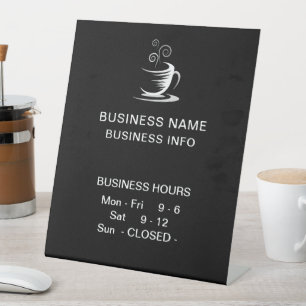 Zakelijke uren van Café Coffee Winkel Reclamebord Met Voetstuk