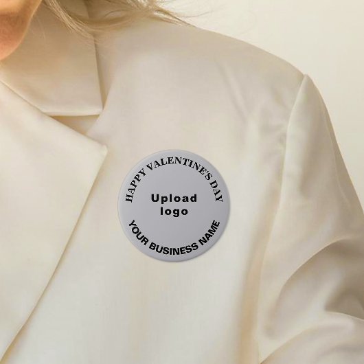 Zakelijke Valentijn Groet op Grijs Ronde Button