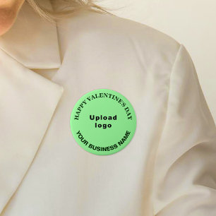 Zakelijke Valentijn Groet op Licht Groen Ronde Button 7,6 Cm