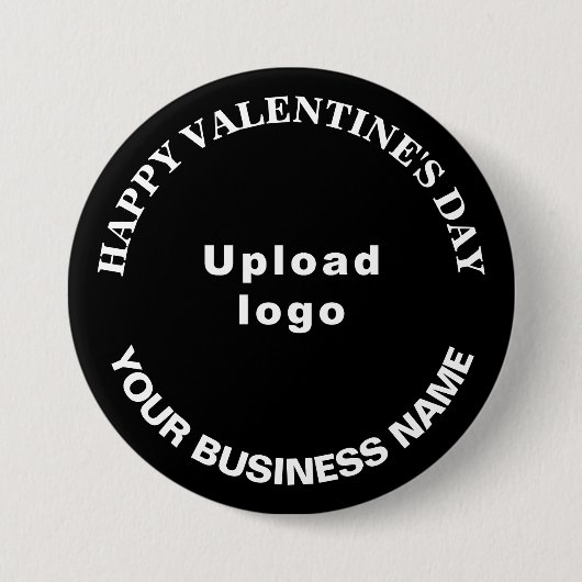 Zakelijke Valentijn Groet op Zwarte Ronde Button (Voorkant)