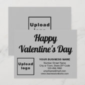 Zakelijke Valentijn Kleine Grijze Platte Vakantie  Feestdagenkaart (Voorkant / Achterkant)