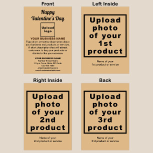 Zakelijke Valentijn Lichtbruin gevouwen vakantie K Feestdagen Kaart