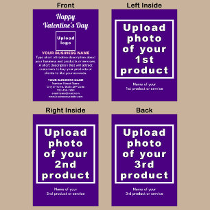 Zakelijke Valentijn Paarse gevouwen vakantie Kaart