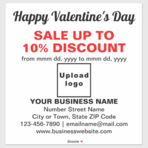 Zakelijke Valentijn Sale op witte vinyl Sticker