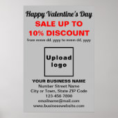 Zakelijke Valentijn te koop op grijs Poster (Voorkant)