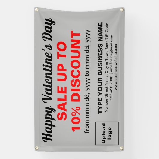 Zakelijke Valentijn Verkoop op Grijze Rechthoek Ba Spandoek (Verticaal)