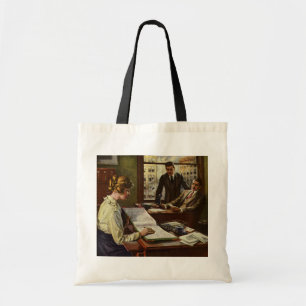 Zakelijke vergadering in klassieke stijl, kantoor tote bag