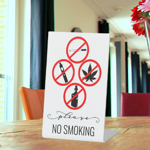 Zakelijke verhuur van korte termijn Geen sigarette Reclamebord Met Voetstuk