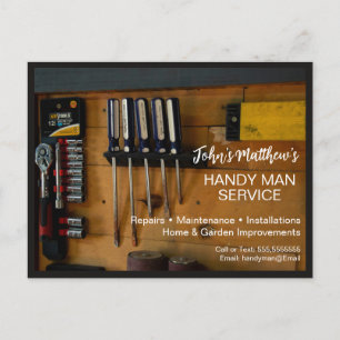 Zakelijke Visitekaartjes Template voor Handyman Briefkaart