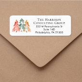 Zakelijke Waterverf Kerstretouradres Etiket