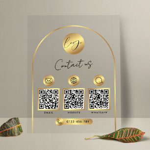 Zakelijke website info gouden logo QR-code duideli Acryl Bord