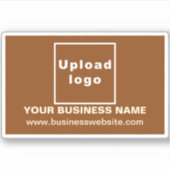 Zakelijke website op Brown Rectangle Vinyl Sticker (Voorkant)
