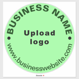 Zakelijke website op lichtgroene grote ronde vinyl sticker