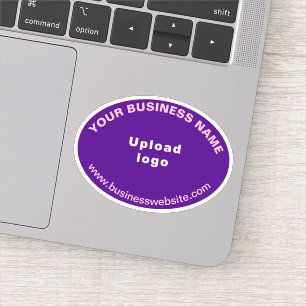 Zakelijke website op Paarse ovale vorm vinyl Sticker