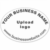 Zakelijke website op wit groot ovaal vorm vinyl sticker (Voorkant)