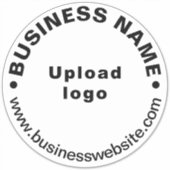 Zakelijke website op witte grote ronde vinyl folie sticker (Voorkant)
