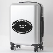 Zakelijke website op zwart groot ovaal vorm vinyl sticker (Koffer)