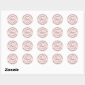Zakelijke website Sjabloon Bedankt Pink Ronde Sticker (Vel)