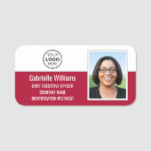 Zakelijke werknemer ID Foto Beveiliging Rood Naamplaatje (Voorkant)