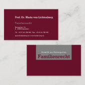 Zakelijke wet visitekaartje (Voorkant / Achterkant)