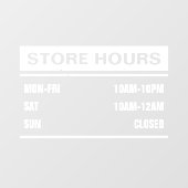 Zakelijke winkel openingstijden raamsticker (Vel)