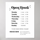 Zakelijke winkel Openingstijden  Winkelbord Poster (Voorkant)