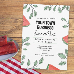 Zakelijke zomer picknick watermeloen kaart